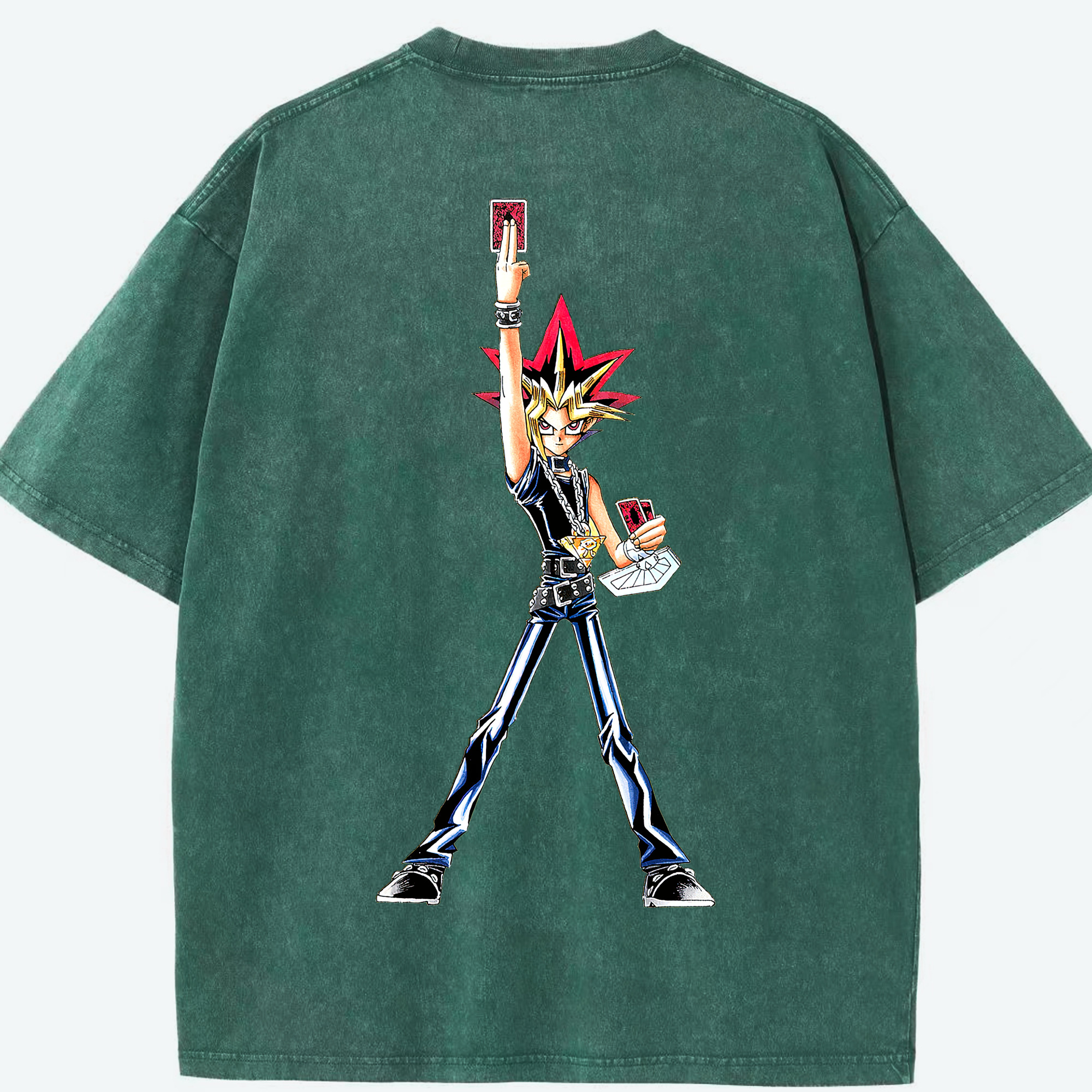 （画像用） 遊☆戯☆王 Yu-Gi-Oh! 綿100% ヴィンテージ風 半袖Tシャツ（背面プリント）